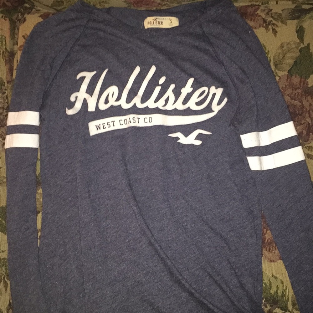 Size S Greyish/Navy Long Sleeved Hollister Shirt